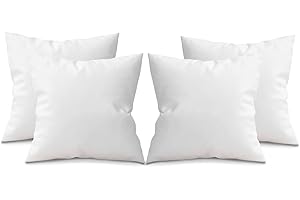 Rohi Pack Of 4 Hypoallergenic Duck Feather Cushion Inserts 60cm x 60cm (24"x 24") – Double Stitched Seams – Bed & Sofa Cushions with Duck Feather & Down Filling (pack of 4,24" x 24" | 60cm x 60cm)