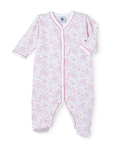 Petit Bateau Baby-Girls Behind Footies, Multicoloured (Ecume/Multico), 0-3 Months (Manufacturer Size:1M)