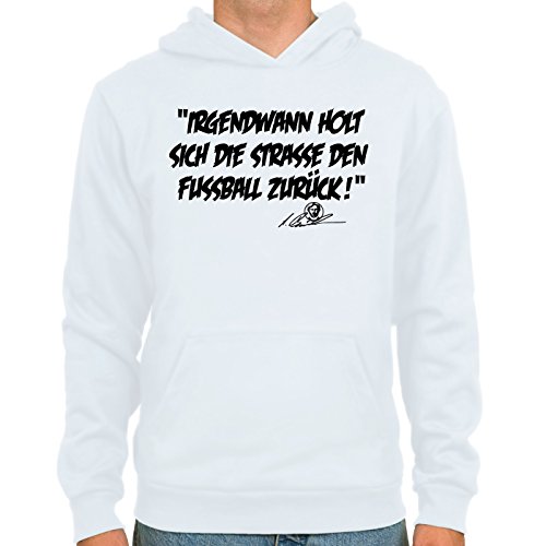 SpielRaum Hoodie Ansgar Brinkmann, Irgendwann holt sich die Straße den Fußball zurück ::: Farbauswahl: navy, weiß, oder skyblue ::: Größen: S-XXL