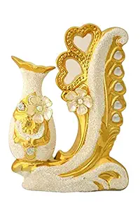 AICA Ceramic Flower Vase (Medium, Gold)