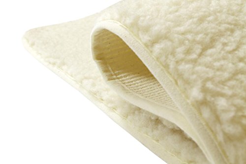 Schurwollmatte KHF Natur 1300gr. umsäumt, Schurwollmatte ca.1300gr. Gesamtgewicht/m² (Florgewicht ca.700 g/m²) eingefasst mit Webband (100% Polyester) Pflege: Schurwollmatte: handwaschbar mit einer milden Flüssigwaschsubstanz - 2