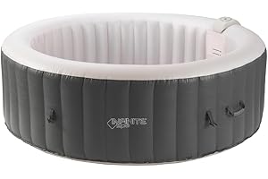 JUNG Infinite Xtra Whirlpool aufblasbar rund, 4 Personen SPA Selbstaufblasend, beheizter Pool Outdoor & Indoor, Ø 180 cm, 120 Wellness Luftdüsen