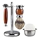 Produktbild Manuelle Rasur Set Traditionelle Doppelkante Rasierapparat Pure Dachshaar Rasierpinsel Edelstahl Rasur Ständer & Schüssel Rasierseife Perfekte Weihnachtsgeschenk (5 Blatt Minen)