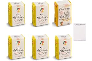 ‎BROTZUTATEN 5x 1kg La Farina 14 + 1kg Finezza Semola Rimacinata | ein Set mit Pizzamehle Notizblock