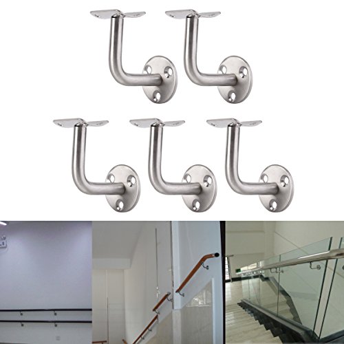 5 Edelstahl Handlaufträger Handlaufhalter Handlauf Wandhalter Holz Geländer - 2