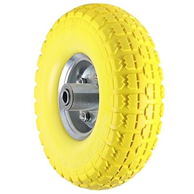 Multiware Pneu En Caoutchouc Solide 10 "Remplacement En Caoutchouc Solide De Roue En Caoutchouc Jaune De Chariot De Camion De Sac