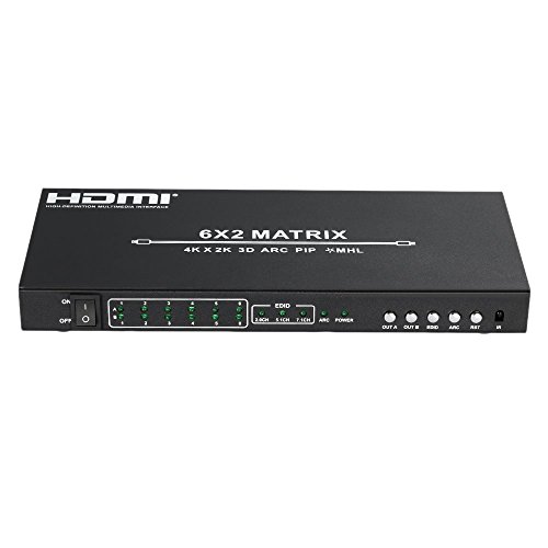 Docooler HDM-962 HDMI 1080p Full HD Switch Verteiler 6 In 2 Out 1080p Full HD UHD 4K 3D PIP für XBOX WII STB HD Player Smartphone - 8