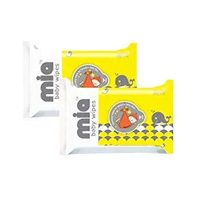MIA Baby Wipes, 15cm*20cm, Combo of 2 (80 * 2=160 Count)