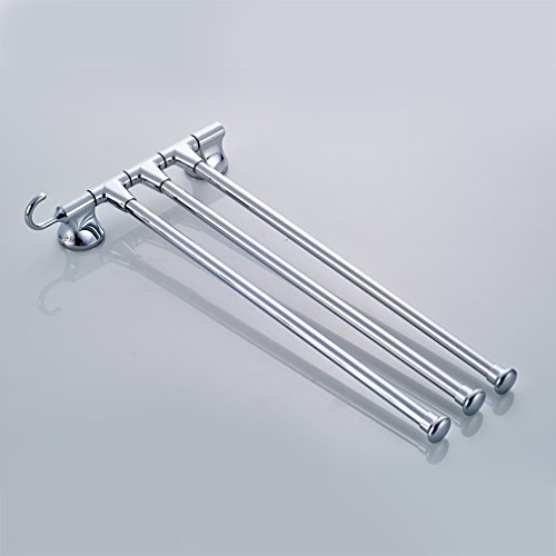 Auralum® Rostfrei Handtuchständer Chrom mit 3 Armen, Kleiderständer - 4
