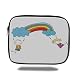 Produktbild Tablet Bag for Ipad air 2/3/4/mini 9.7 inch,Rainbow,Cartoon Style Two Cute Kids Swinging Clouds on Rainbow Children Fun Stars and Dots Decorative,Multicolor,Bag