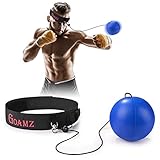 GOAMZ Boxing Reflex Ball React Training Speed Fast Fight Ball Punching Speedball Kit with Headband Portable 3 Level for Adult Kids (Blue)