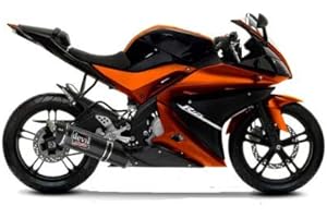 ADMOTO Kit completo de carenado de carenado de motocicleta de plástico ABS para inyección preperforada para Yamaha R125 (naranja plateado, 2008-2013)