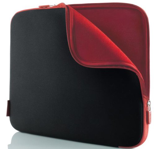 Belkin Neopren-Schutzh  lle  f  r Laptops bis zu 33 cm  14 Zoll  kohlenschwarz weinrot