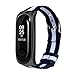 Produktbild DingLong für Xiaomi Mi Band 3 Uhrenarmband Atmungsaktiv Armband,Gestreifter Canvas Riemen Metallrahmen Sport-Bügel 250mm (Schwarz)