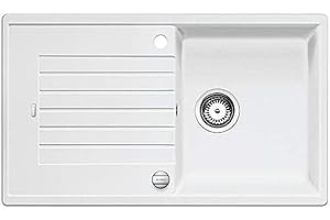 BLANCO ZIA 5 S – Évier de Cuisine Rectangulaire en Granit pour Meubles Bas de 50 cm de Large – SILGRANIT – Blanc – 520506