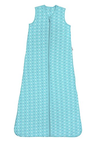 Slumbersac Kids Sleeping Bag Summer Weight approx. 1 Tog - Simply Teal Stars, 3-6years/130cm