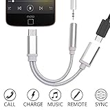 Adaptador Shot Case Adaptador Type C/Jack para Zopo Speed 8 Smartphone Cargador - Auriculares 2 en 1 Auricular (Plata)