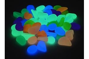 BUSDUGA - Leuchtsteine, Nachtleuchtende Kieselsteine - Indoor/Outdoor (BUNT 400gramm)