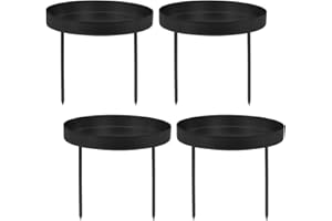 Sprinlot 4 Stück Kerzenhalter Adventskranz, 8.5 cm Kerzenständer Schwarz, Adventskerzenhalter Metall, Advent Kerzenhalter Schwarz, Stabkerzenhalter Kerzenteller für Adventsgirlande