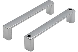 INBAGNO Set maniglie per porta doccia dentro-fuori cromato lucido in ABS, design squadrato con fissaggi inclusi