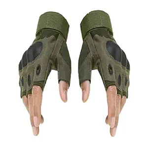 New Vastra Lok -Boy's I Men Army Policetraining Outdoor Gloves Sport Bicycle (Size -L,Green)