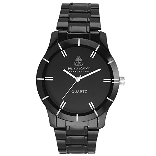 Ferry Rozer Analogue Black Dial Metal Belt Watch For Men