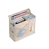 panniuzhe 6 Taschen Nachttisch Storage Bett Organizer zum Aufhängen Tasche für Armbanduhr Handy Sonnenbrille magaazines Halter Tasche beige by PANNIUZHE