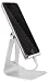 Produktbild MyGadget Smartphone Ständer - Aluminium Schreibtisch Halterung - Handy & Tablet Multi Winkel Stand für u.a. Apple iPhone/iPad, Samsung Galaxy - Silber