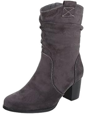 Western- & Bikerstiefel Damenschuhe Biker Boots Kubanischer Absatz Western Style Reißverschluss Ital-Design Stiefel
