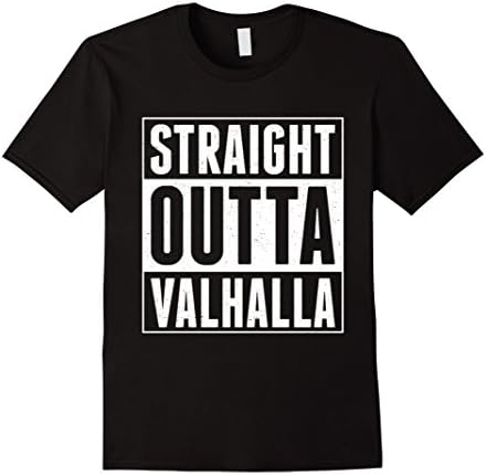 Men's Straight Outta Valhalla T-Shirt Medium Black