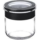 Cam Kavanoz, Cam Saklama Kabı, Sızdırmaz Kaplar (Siyah, 300 ml)