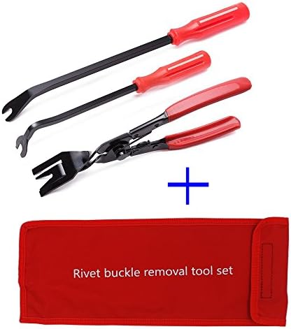 EEFUN 3PCS Clip Pliers Set &amp; Fastener Remover, The Most Essential Auto Dismantle Tool Kits, Pry Tool with Durable Storage Bage
