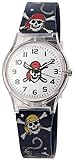 Kinderuhr Weiß Schwarz Transparent Pirat Silikon Analog Quarz Armbanduhr