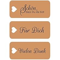 25 Geschenkanhänger Papieranhänger Tags Etiketten Schön, dass Du da bist