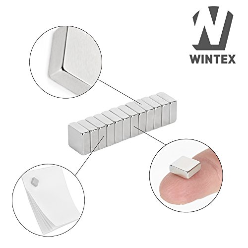 WINTEX 12 Neodym Magnete (10 x 10 x 4 mm) mit sehr starker Haftung für Glas-Magnetboards, Magnettafeln und Kühlschränke | 2 Jahre Zufriedenheitsgarantie | Kühlschrankmagnet - 2