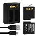 Produktbild Shoot® Dual Ladegerät mit Type C Schnell Ladefunktion für GoPro Hero5 Hero 5 Akku AABAT-001 + 2X SHOOT Premium Akku 1220mAh