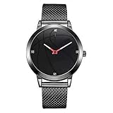 IG-Invictus Herren Freizeit Business Basketball Pattern Dial Mesh Gürtel Armbanduhr Herren Freizeituhr Basketball Pattern Dial Net mit Uhr [Black Net Belt]