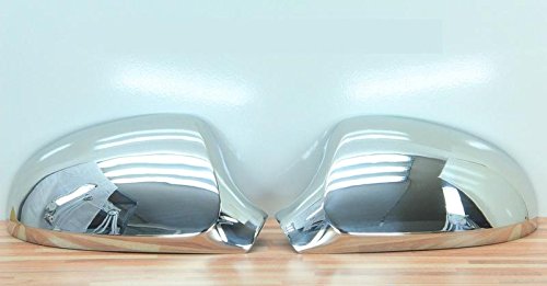 Alfarom 23234534545gdfdd Cubierta para Espejo Retrovisor Exterior de Coche, Acero Inoxidable, Cromado