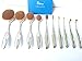 Goldrose 10 pcs Soft Oval Toothbrush Mermaid Multipurpose Makeup Brush Set Foundation Brushes Cream Contour Blush Powder Concealer Brush Cosmetics Tool(Silver)