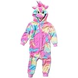 Pyjama Combinaison Fille Animal Crazy Polaire Douillet Ultradoux Licorne Arc-en-Ciel - Arc-en-Ciel - 6/7 Ans