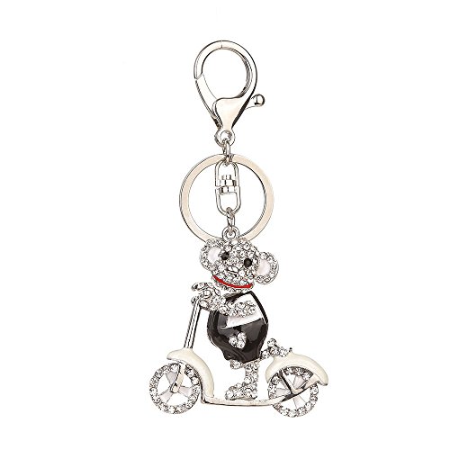 Preisvergleich Produktbild Kristallrhinestone-Schlüsselring, Chickwin Art und Weise nette Affe eschlüsselring-Handtaschen Keychain Geschenk-Schlüsselketten (Weiß)