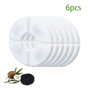 ZITFRI Filtro Fuente de Gatos y Perros 6 PCS, Carbón Activado Filtro para Bebedero Silencioso de Mascotas (Filtros Reemplazos)