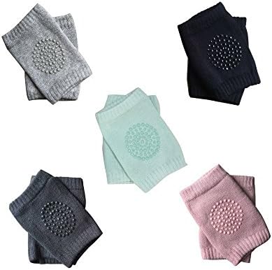 Crawling Anti-Slip Knee for Baby ,5 Pairs of Baby Toddlers Kneepads Made by Cotton and Silicone