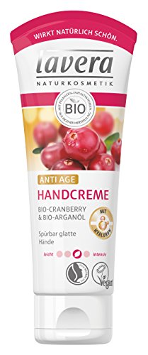 lavera Handcreme Anti Age mit Hyaluron ∙ Bio Cranberry & Bio Arganöl ∙ Handpflege für spürbar glatte Hände ∙ vegan ✔ Bio ✔ Natural & innovative Hand Care ✔ Naturkosmetik 2er Pack (2 x 75ml)