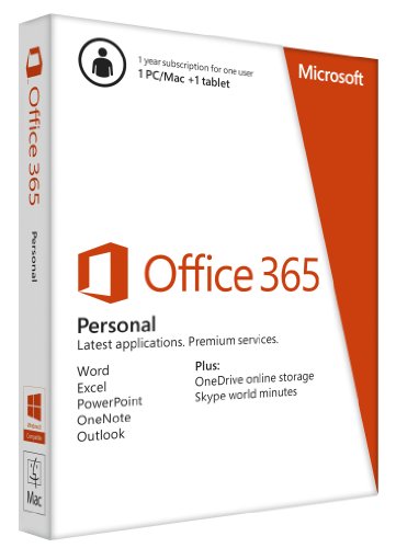 Microsoft Office 365 Personal - 1 User - 1 Year Subscription (PC/Mac)