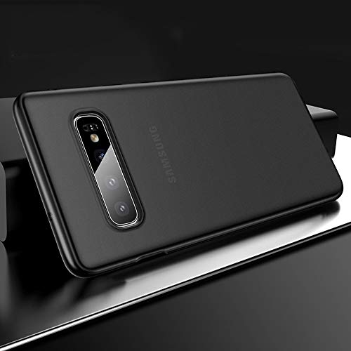 Preisvergleich Produktbild SOOCX Samsung Galaxy S10 / S10 + Hülle mit Displayschutzfolie, allumfassende, ultradünne Anti-Drop-Hülle für das Galaxy S10 / S10 + (Color : Transparent Black, Größe : S10)