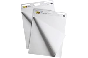 Post-it Meeting Chart, Blanc, 63.5 cm x 76.2 cm, Pack Promotionnel + Post-it Notes Super Sticky, Couleurs Néon Assorties, 2 Blocs + 4 Gratuits/Paquet