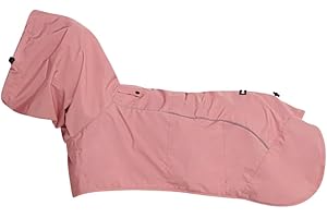 Spark Paws Chubasquero impermeable a prueba de viento para perros pequeños, medianos, grandes y extragrandes, reflectante, transpirable, con protección completa del cuerpo, color rosa mar, M