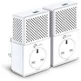 TP-Link TL-PA7010PKIT 1-Port Gigabit Passthrough Powerline Starter Kit, Data Transfer Speed Up to 1000 Mbps,  Ideal for HD/3D/4K Video Streaming and Online Gaming, No Configuration Required, UK Plug