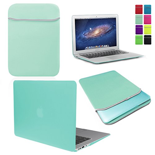 Love My Case / Bundle Egg Blue/Ocean Green Hard Shell Case with Matching Neoprene Sleeve Cover for 11-Inch Apple MacBook Air [Will Not MacBook Pro Models], [Importado de Reino Unido]